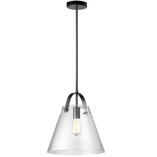  871P-BK - 1LT Incandescent Pendant, Black w/ Clear Glass