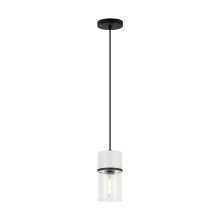 Matteo Lighting C39901MB - Marmor Matte Black + White Marble Pendant