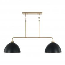 Capital Canada 852021AB - 2-Light Linear Chandelier in Aged Brass and Black