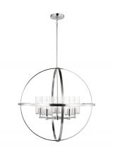  3124675-962 - Alturas indoor dimmable 5-light single tier chandelier in brushed nickel finish with spherical steel