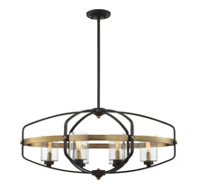 Savoy House Canada 1-8042-6-79 - Kirkland 6-Light Linear Chandelier in English Bronze and Warm Brass