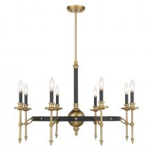 Savoy House Canada 1-9512-8-143 - Consulate 8-Light Chandelier in Matte Black and Warm Brass