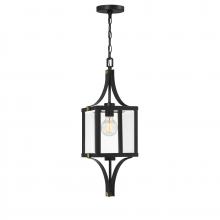 Savoy House Canada 5-475-144 - Raeburn 1-Light Outdoor Hanging Lantern in Matte Black and Weathered Brushed Brass