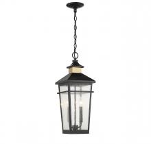 Savoy House Canada 5-717-143 - Kingsley 2-Light Outdoor Hanging Lantern in Matte Black with Warm Brass Accents