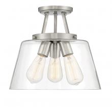  6-1024-3-SN - Calhoun 3-Light Ceiling Light in Satin Nickel