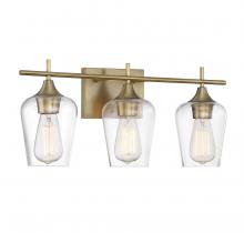  8-4030-3-322 - Octave 3-Light Bathroom Vanity Light in Warm Brass