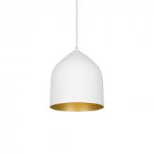  49108-WH/GD - Helena 8-in White/Gold 1 Light Pendant