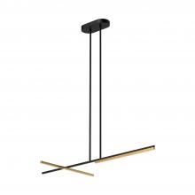  LP28748-BK/BG-UNV - Shift 48-in Black/Brushed Gold LED Linear Pendant