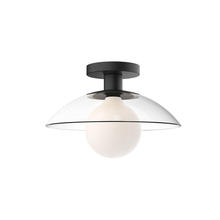  SF517112MBCL - Francesca 12-in Clear Glass/Matte Black 1 Light Semi Flush Mount