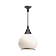  PD524214MBOP - Hazel 14-in Matte Black/Opal Matte Glass 1 Light Pendant