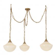  MP651312BGGR - Farrah 12-in Brushed Gold/Glossy Ribbed Opal Glass Socket Multi Pendant