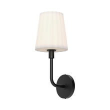  WV628107MBOP - Plisse 7-in Matte Black/Opal Matte Glass 1 Light Wall/Vanity