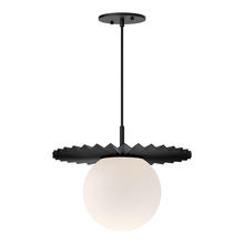  PD501214MBOP - Plume 14-in Matte Black/Opal Matte Glass 1 Light Pendant