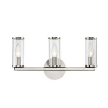  WV309033PNCG - Revolve Clear Glass/Polished Nickel 3 Lights Wall/Vanity