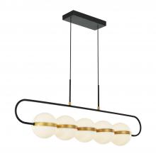  LP302005MBBG - Tagliato 5 Head Matte Black/Brushed Gold LED Linear Pendant