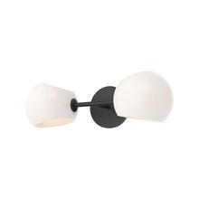  WV548217MBOP - Willow 17-in Matte Black/Opal Matte Glass 2 Lights Wall/Vanity