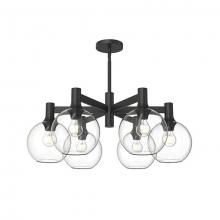  CH506230MBCL - Castilla 29-in Clear Glass/Matte Black 6 Lights Chandeliers