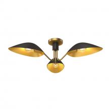  SF550332MBAG - Oscar 32-in Aged Gold/Matte Black 3 Lights Semi Flush Mount